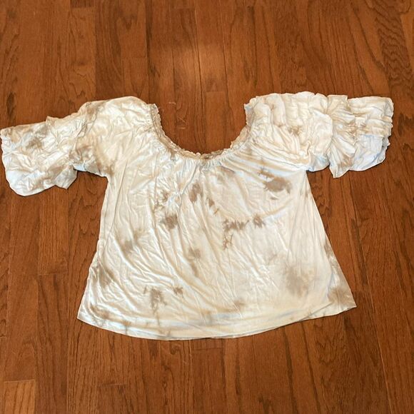 SEVEN 7 XL Tie Dye Tier-Sleeve Off-Shoulder TOP - Picture 1 of 10